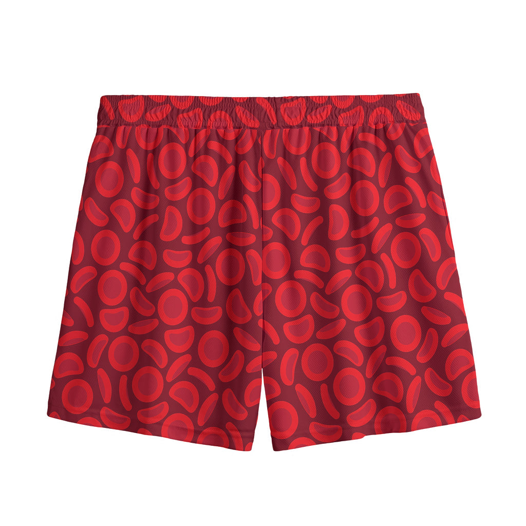 Red Blood Cells Pattern Print Mesh Shorts