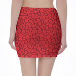 Red Blood Cells Pattern Print Pencil Mini Skirt