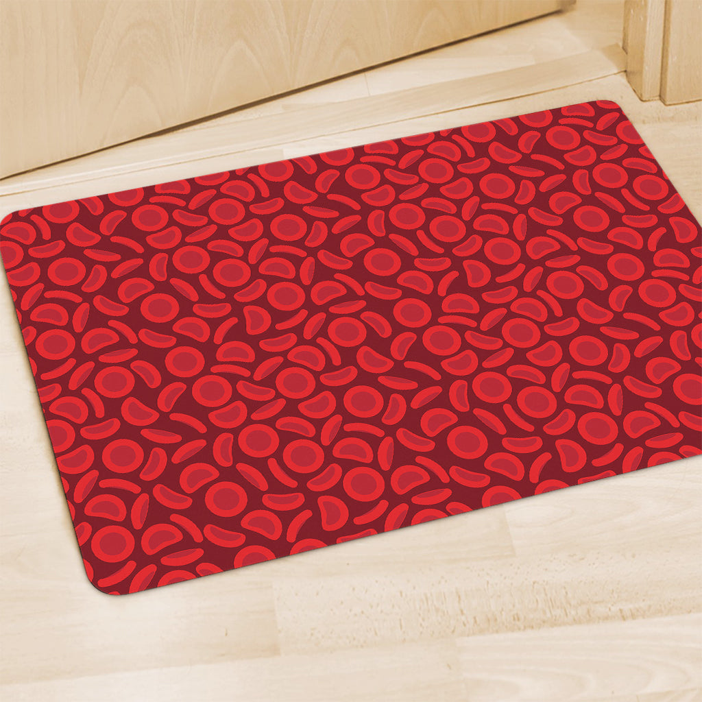 Red Blood Cells Pattern Print Polyester Doormat