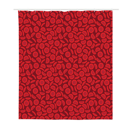 Red Blood Cells Pattern Print Polyester Shower Curtain