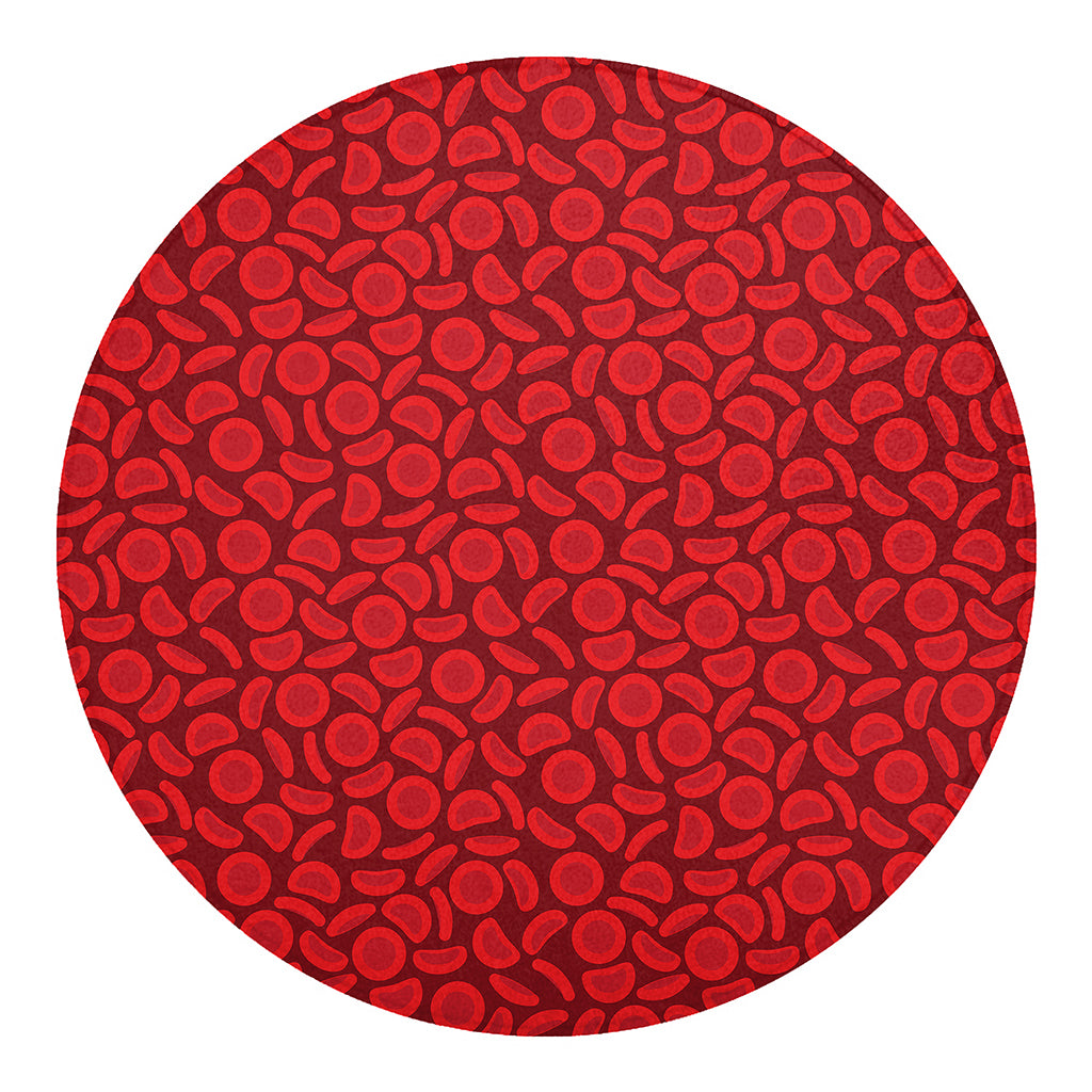 Red Blood Cells Pattern Print Round Blanket