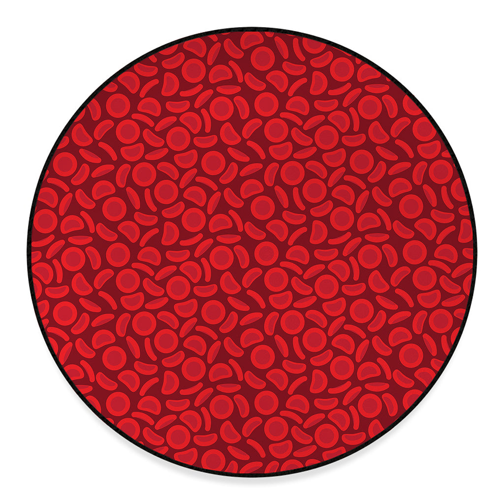Red Blood Cells Pattern Print Round Floor Mat