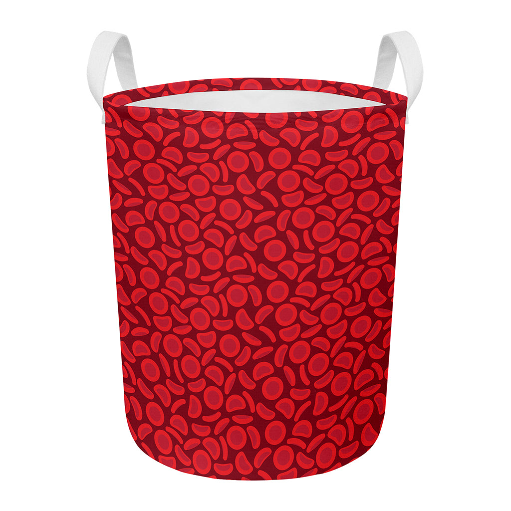 Red Blood Cells Pattern Print Round Laundry Basket
