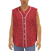 Red Blood Cells Pattern Print Sleeveless Baseball Jersey