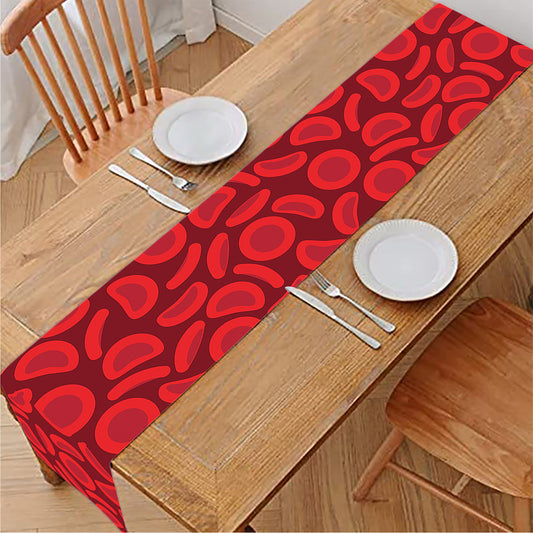 Red Blood Cells Pattern Print Table Runner