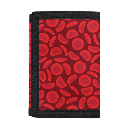 Red Blood Cells Pattern Print Trifold Wallet