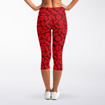 Red Blood Cells Pattern Print Women's Capri Leggings