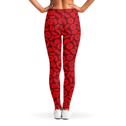 Red Blood Cells Pattern Print Women's Leggings