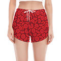 Red Blood Cells Pattern Print Women's Split Running Shorts