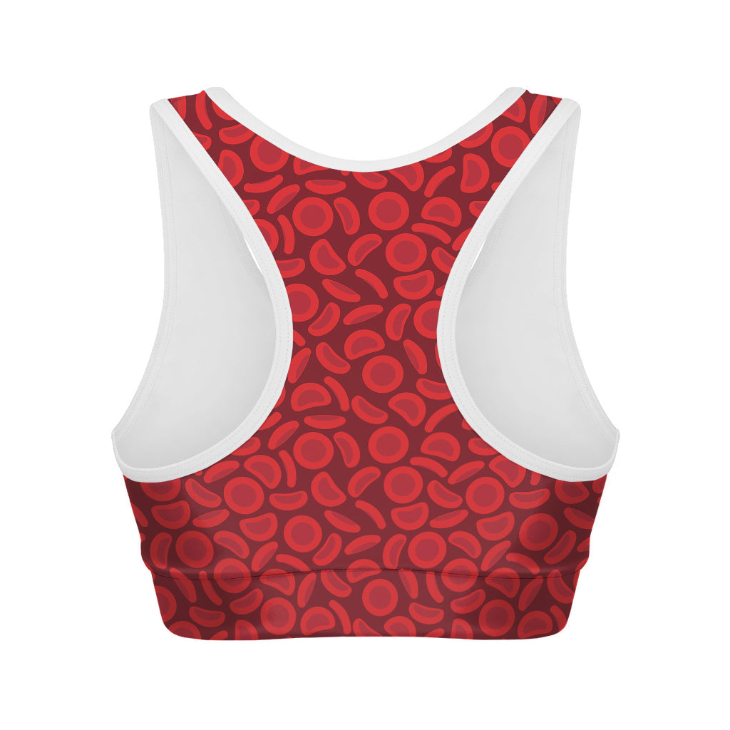 Red Blood Cells Pattern Print Women's Sports Bra