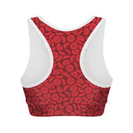 Red Blood Cells Pattern Print Women's Sports Bra