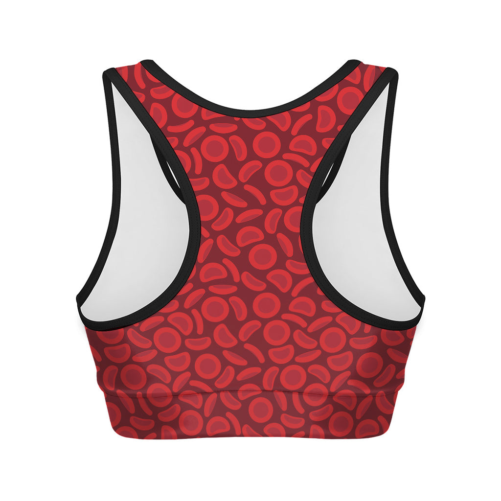 Red Blood Cells Pattern Print Women's Sports Bra