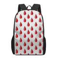 Red Blood Drop Pattern Print 17 Inch Backpack