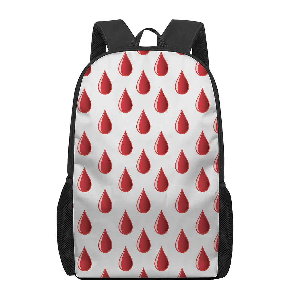 Red Blood Drop Pattern Print 17 Inch Backpack