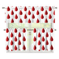 Red Blood Drop Pattern Print 3 Piece Kitchen Curtains