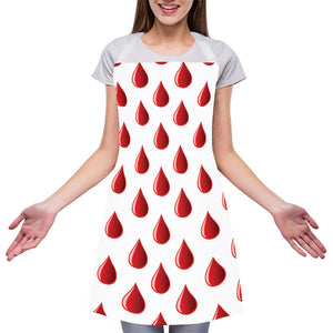 Red Blood Drop Pattern Print Adjustable Apron