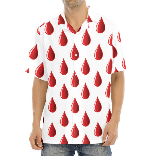 Red Blood Drop Pattern Print Aloha Shirt
