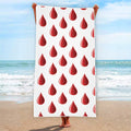 Red Blood Drop Pattern Print Beach Towel