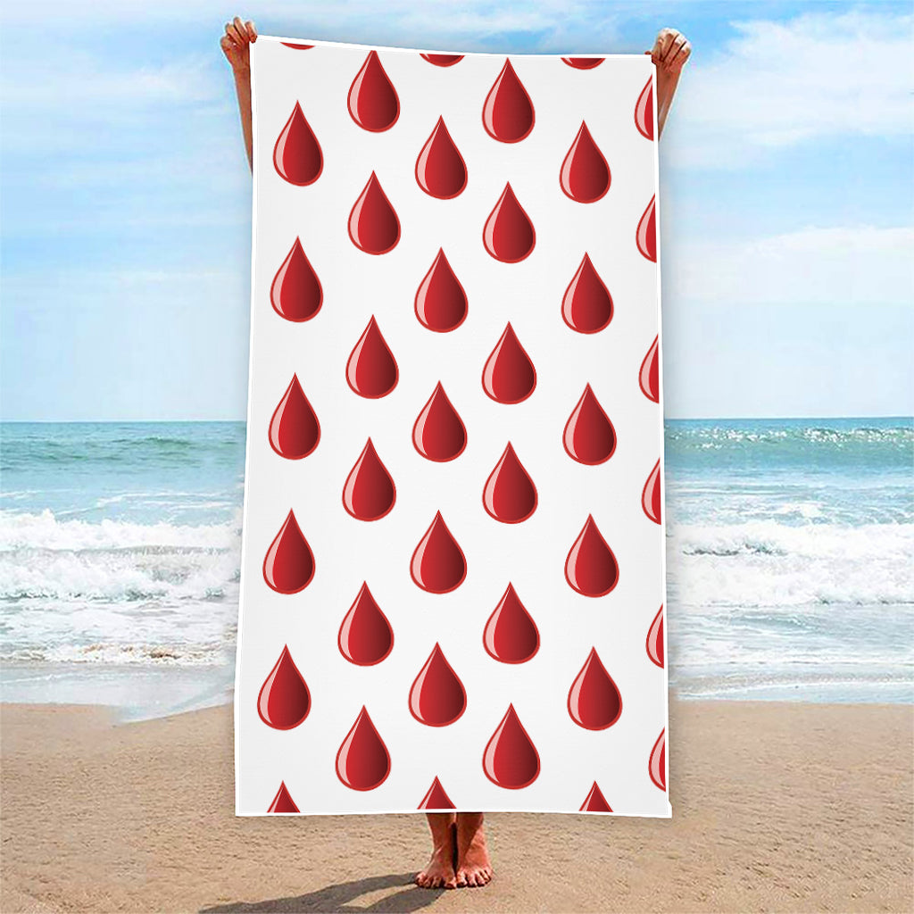 Red Blood Drop Pattern Print Beach Towel