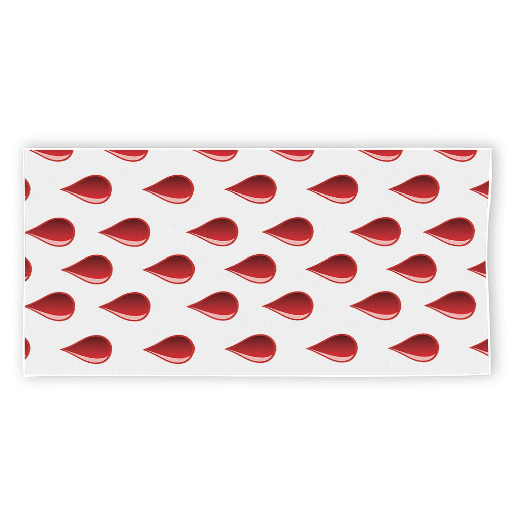 Red Blood Drop Pattern Print Beach Towel