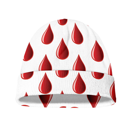 Red Blood Drop Pattern Print Beanie