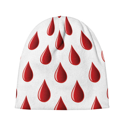 Red Blood Drop Pattern Print Beanie