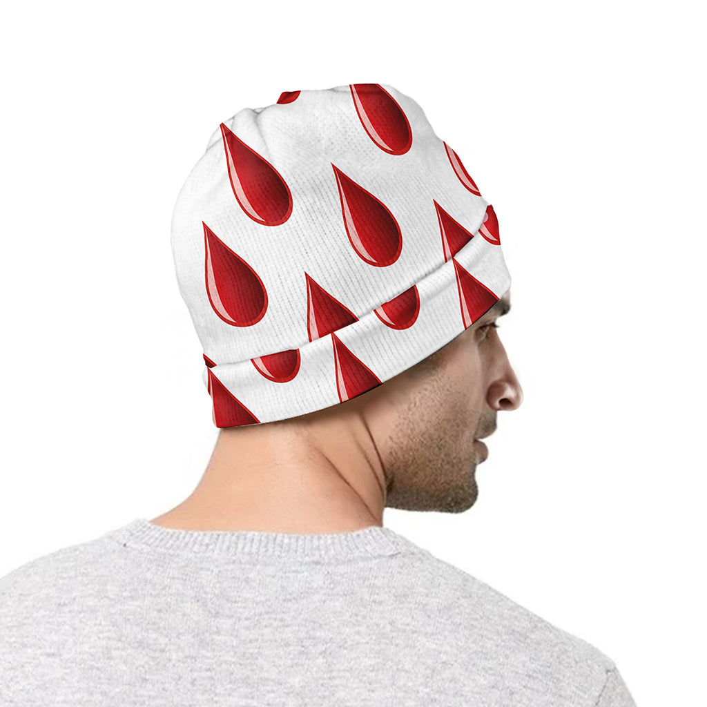 Red Blood Drop Pattern Print Beanie