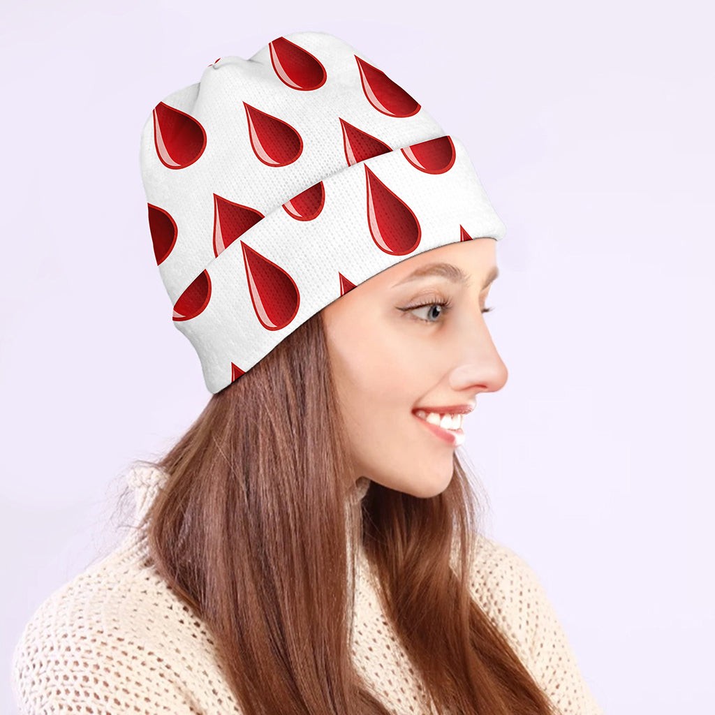 Red Blood Drop Pattern Print Beanie