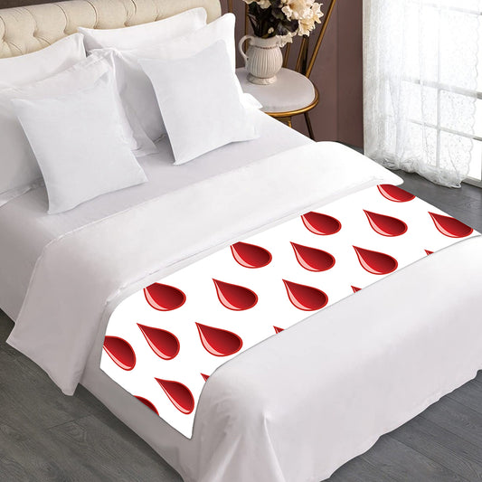Red Blood Drop Pattern Print Bed Runner