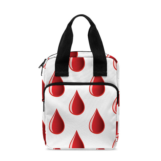 Red Blood Drop Pattern Print Bible Tote Bag