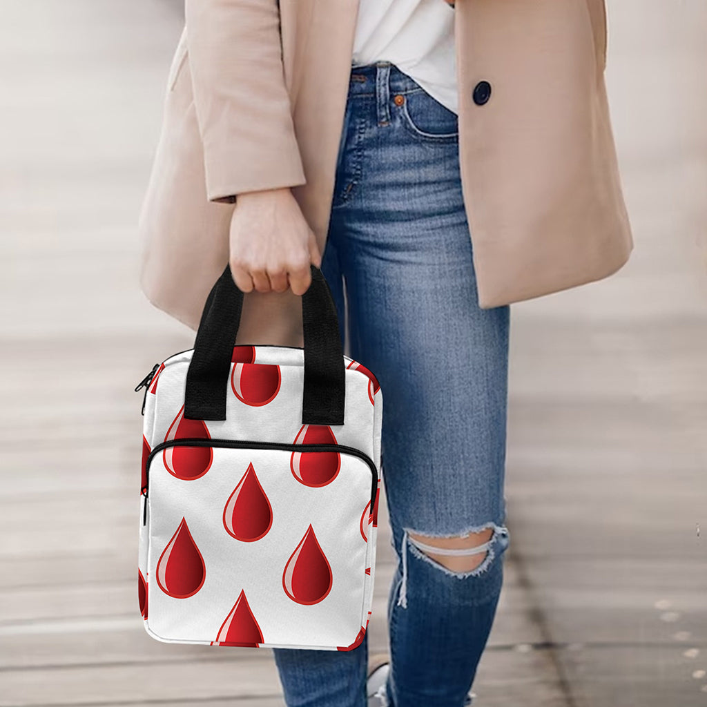 Red Blood Drop Pattern Print Bible Tote Bag