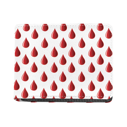 Red Blood Drop Pattern Print Bifold Wallet