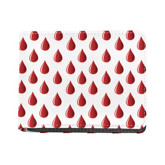 Red Blood Drop Pattern Print Bifold Wallet