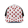 Red Blood Drop Pattern Print Black Mesh Trucker Cap