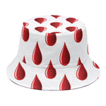 Red Blood Drop Pattern Print Bucket Hat