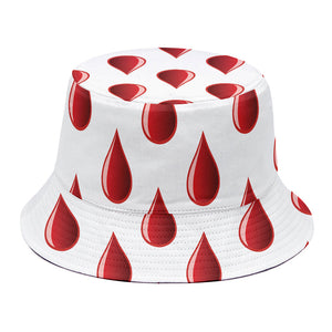 Red Blood Drop Pattern Print Bucket Hat