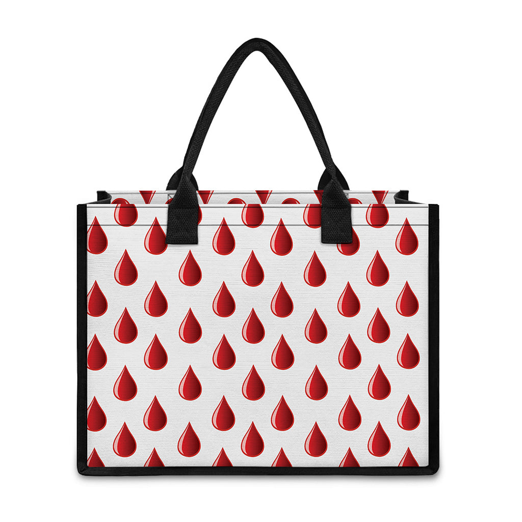 Red Blood Drop Pattern Print Canvas Tote Bag