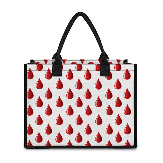 Red Blood Drop Pattern Print Canvas Tote Bag