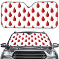 Red Blood Drop Pattern Print Car Windshield Sun Shade