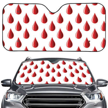 Red Blood Drop Pattern Print Car Windshield Sun Shade