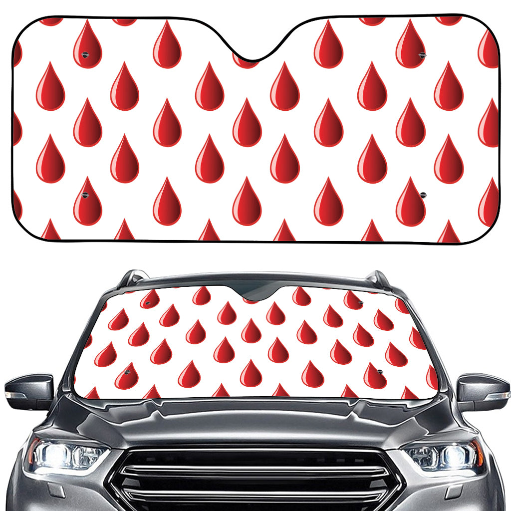 Red Blood Drop Pattern Print Car Windshield Sun Shade