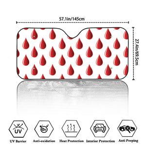 Red Blood Drop Pattern Print Car Windshield Sun Shade