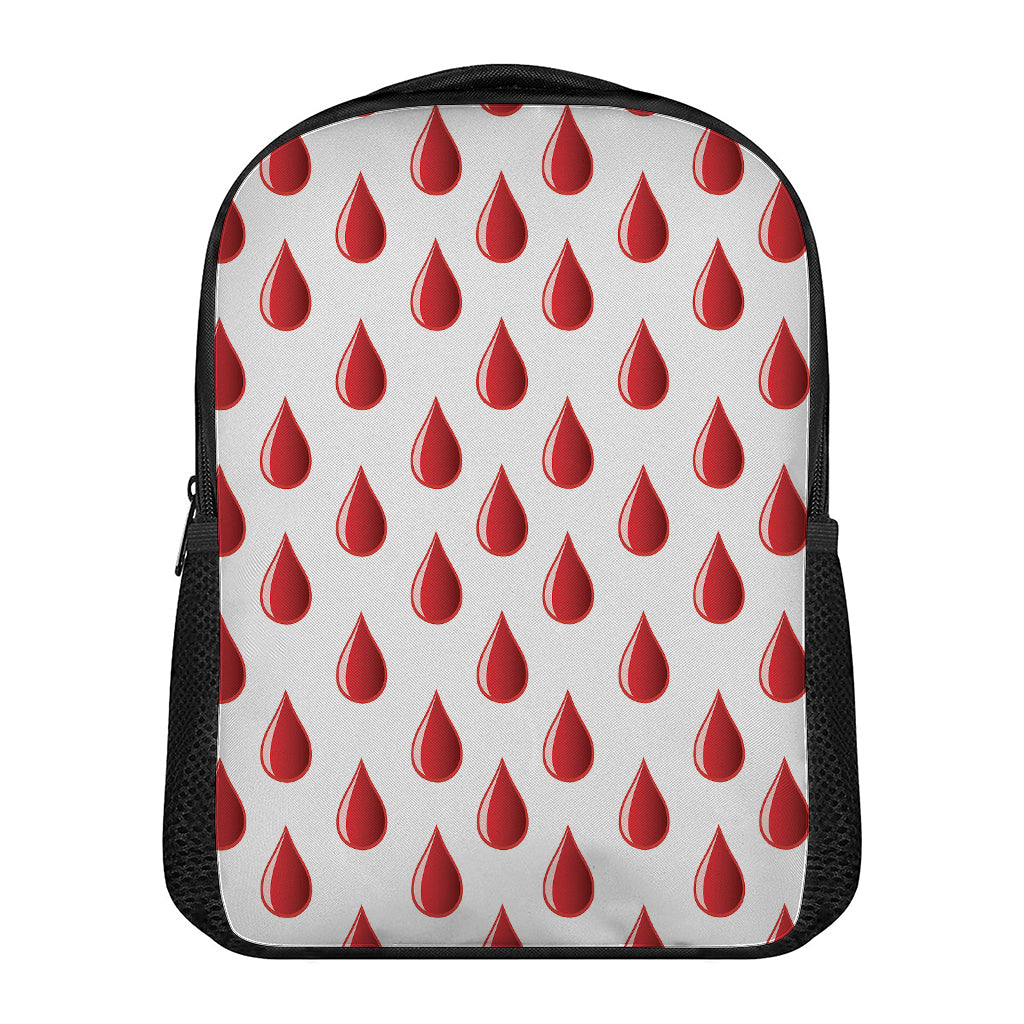Red Blood Drop Pattern Print Casual Backpack