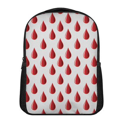 Red Blood Drop Pattern Print Casual Backpack