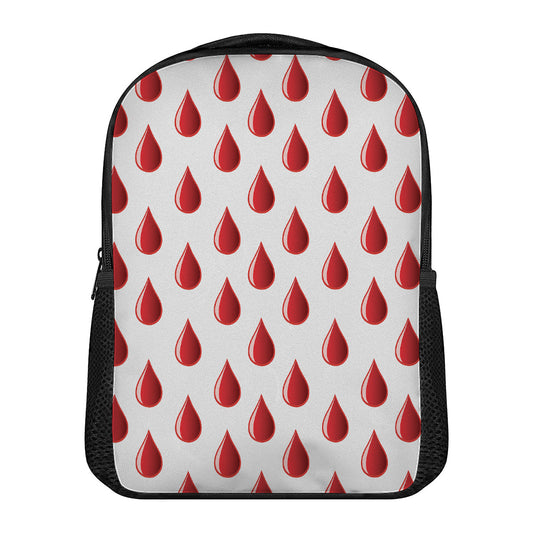 Red Blood Drop Pattern Print Casual Backpack
