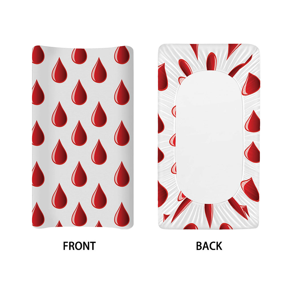 Red Blood Drop Pattern Print Changing Pad Cover