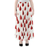 Red Blood Drop Pattern Print Chiffon Maxi Skirt