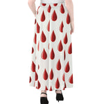 Red Blood Drop Pattern Print Chiffon Maxi Skirt