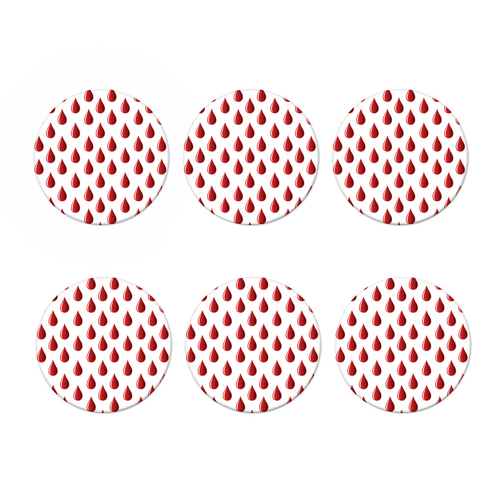 Red Blood Drop Pattern Print Coaster Set