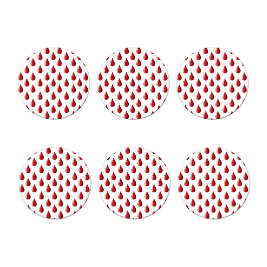 Red Blood Drop Pattern Print Coaster Set